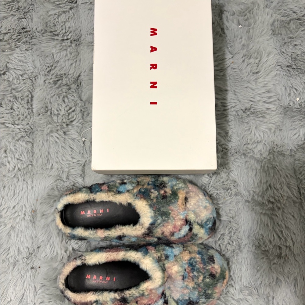 Marni Colorful Fuzzy Slippers